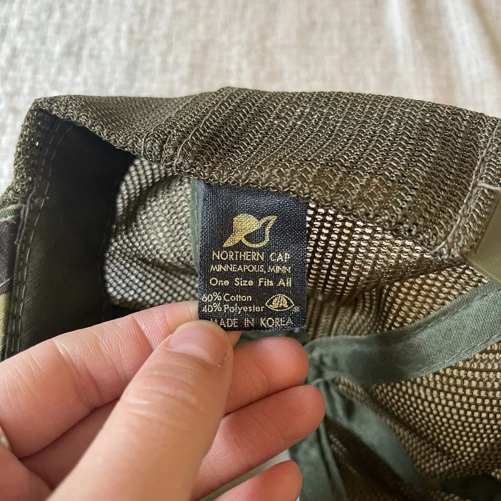 Vintage Camo Mens Hat‎ Cap Snapback Brown Green Hunting Fishing Trucker Cap